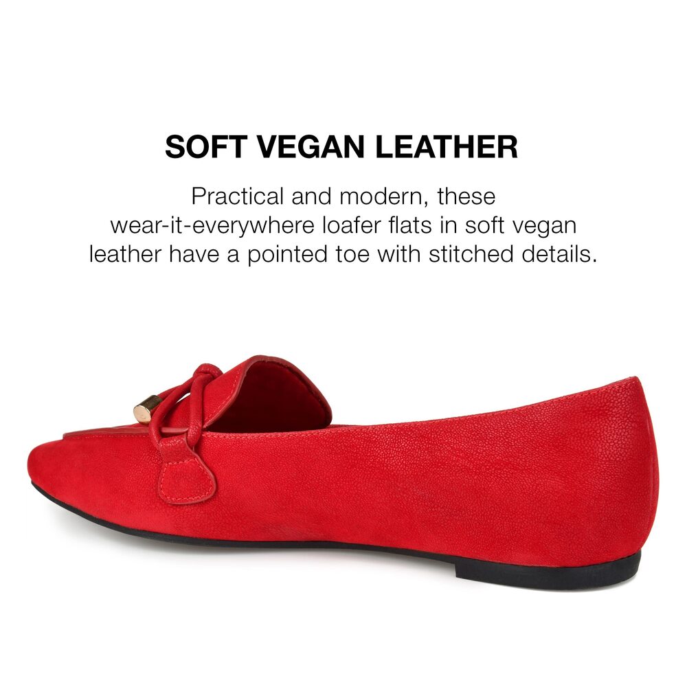 Journee Collection Women's Muriel Flat Red 7 Medium - Picture 3 of 6